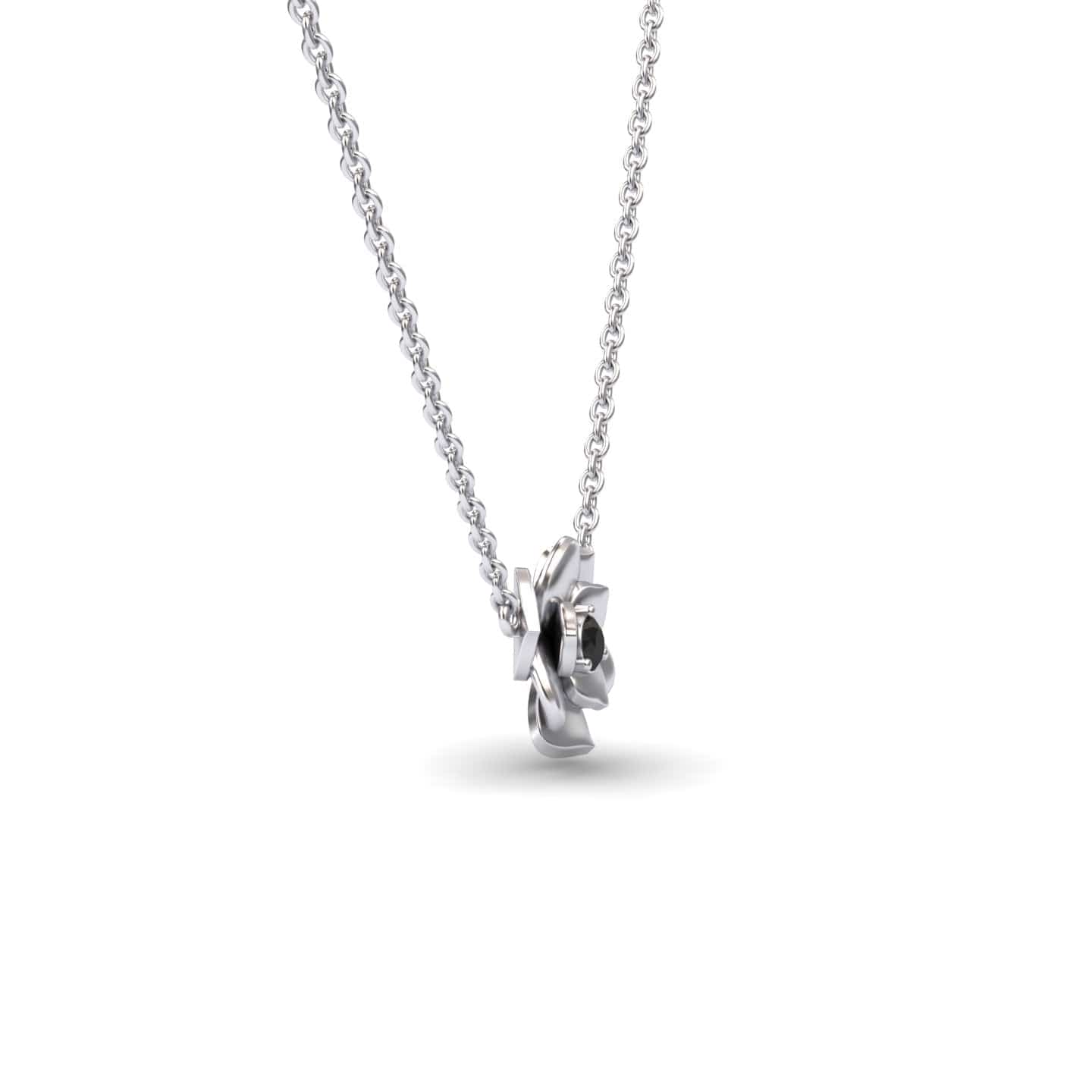 Black Diamond Bloom Floral Necklace - Guinevere
