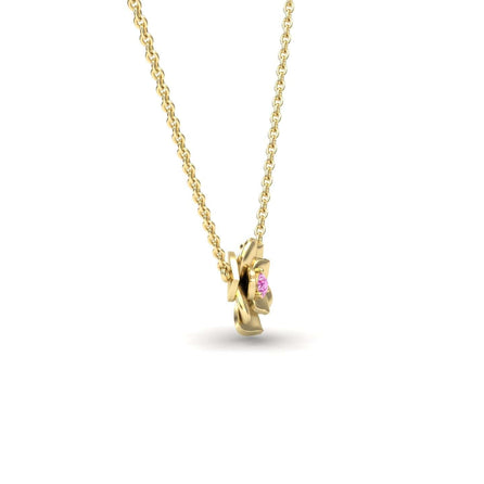 Pink Sapphire Bloom Floral Necklace - Guinevere