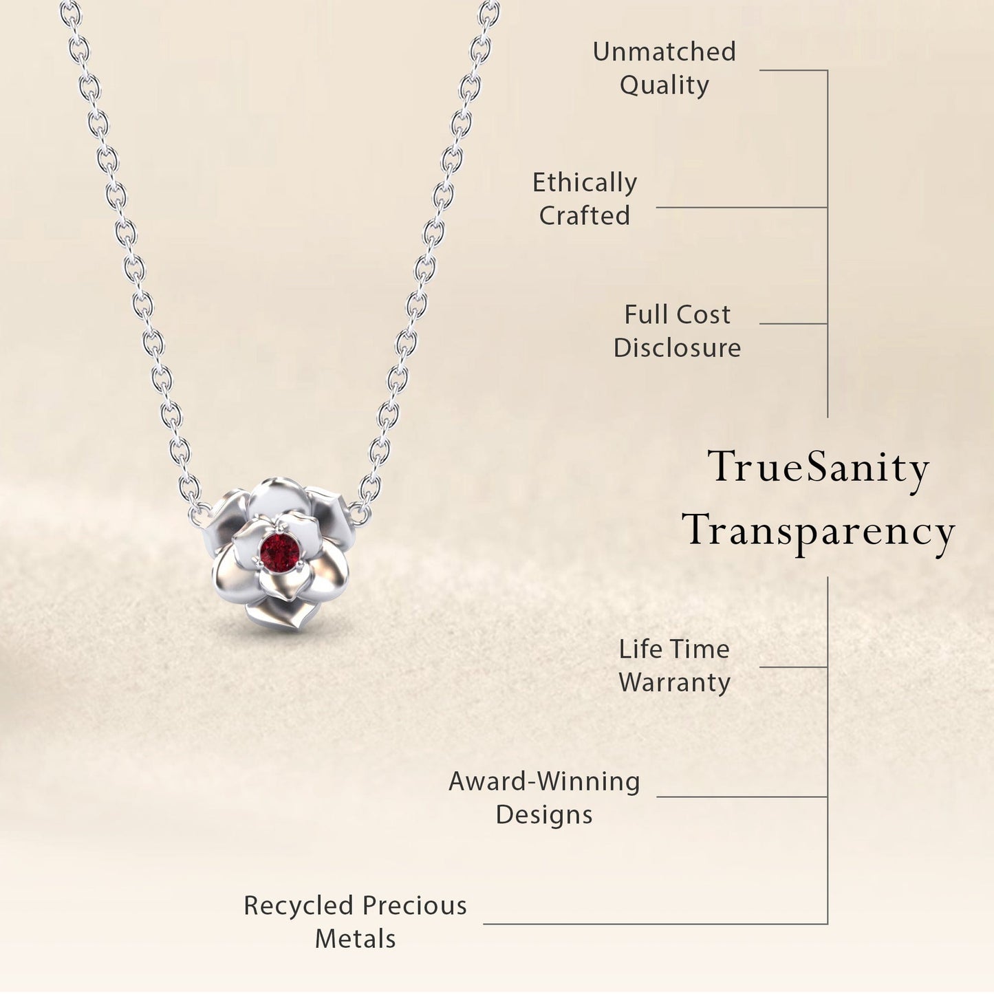 Ruby Bloom Floral Necklace - Guinevere