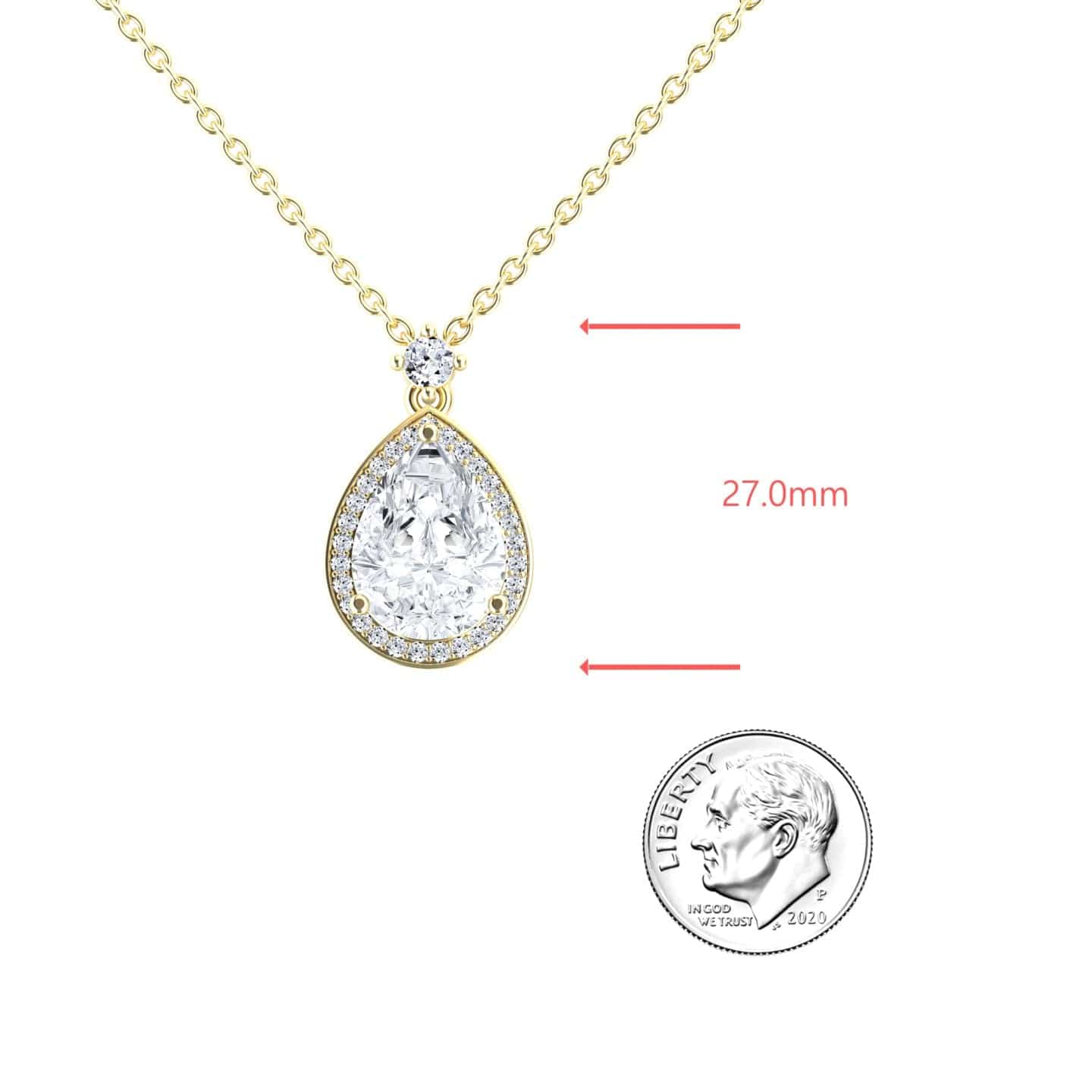 White Moissanite Halo Necklace - Hannah