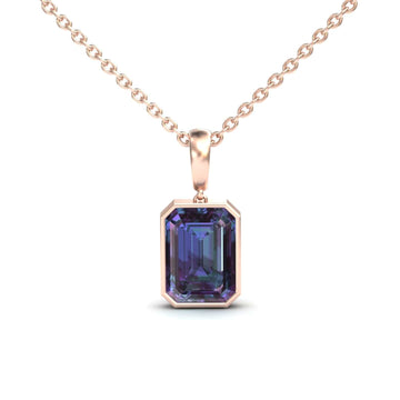 Lab Grown Alexandrite Solitaire Necklace - Jovana
