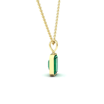 Lab Grown Emerald Solitaire Necklace - Jovana