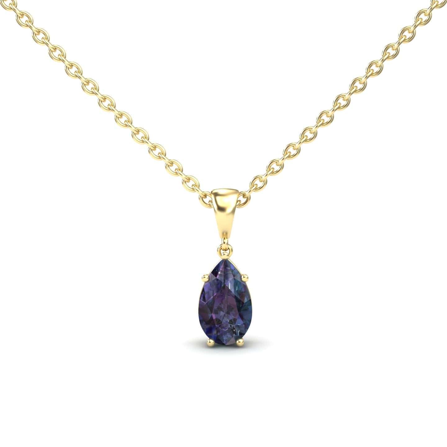 Lab Grown Alexandrite Four Prong Solitaire Necklace - Kirsten