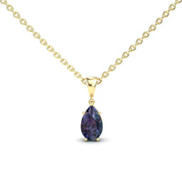 Lab Grown Alexandrite Four Prong Solitaire Necklace - Kirsten