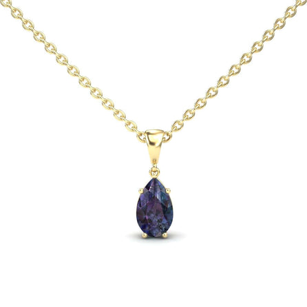 Lab Grown Alexandrite Four Prong Solitaire Necklace - Kirsten