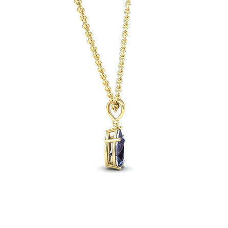 Lab Grown Alexandrite Four Prong Solitaire Necklace - Kirsten