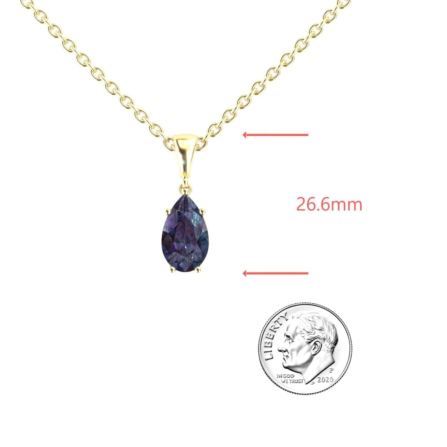 Lab Grown Alexandrite Four Prong Solitaire Necklace - Kirsten