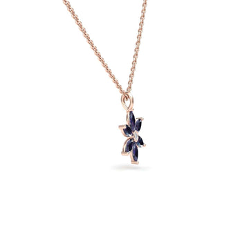 Lab Grown Alexandrite & Diamond Floral Necklace - Erin