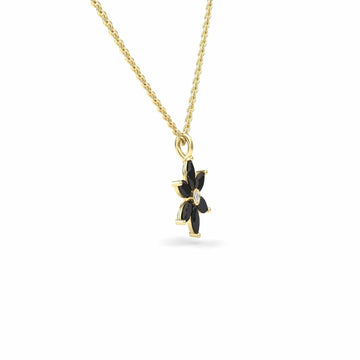 Black Diamond & Diamond Floral Necklace - Erin