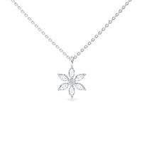 White Diamond Floral Necklace - Erin