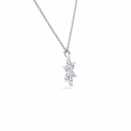 White Diamond Floral Necklace - Erin