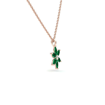 Lab Grown Emerald & Diamond Floral Necklace - Erin