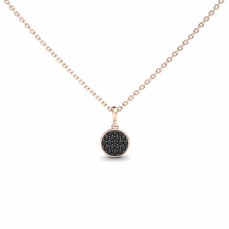 Black Diamond Pave Disc Necklace - Rucha