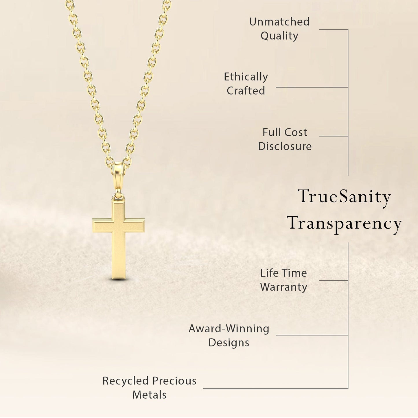 Minimalist Gold Cross Necklace - Delilah