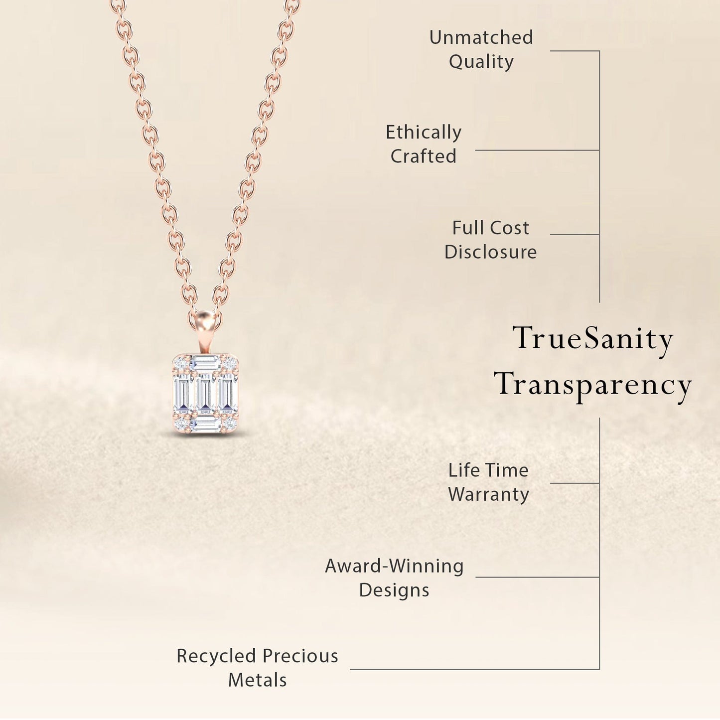 White Diamond Modern Cluster Necklace - Esther