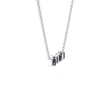 Black & White Diamond Geometric Bar Necklace - Fernanda