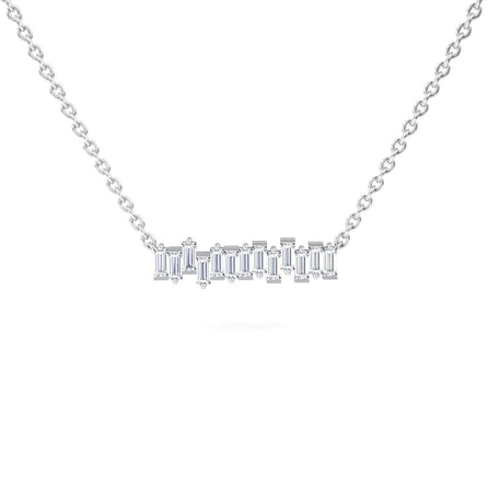 White Diamond Geometric Bar Necklace - Fernanda