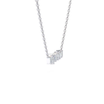 White Diamond Geometric Bar Necklace - Fernanda