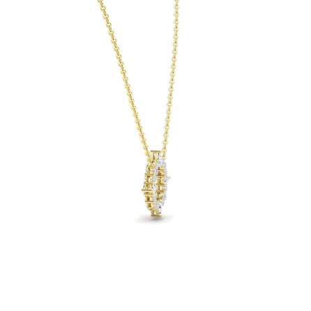 White Diamond Starburst Circle Necklace - Simone