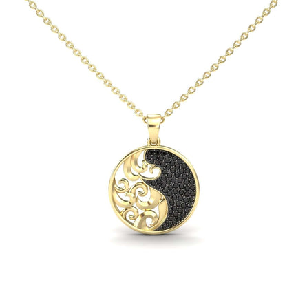 Black Diamond Sea Wave Necklace - Vidya