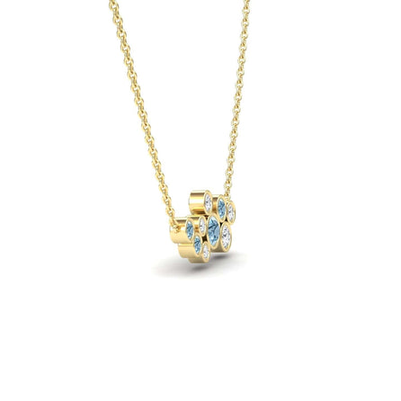 Aquamarine & Diamond Bubble Necklace - Harini