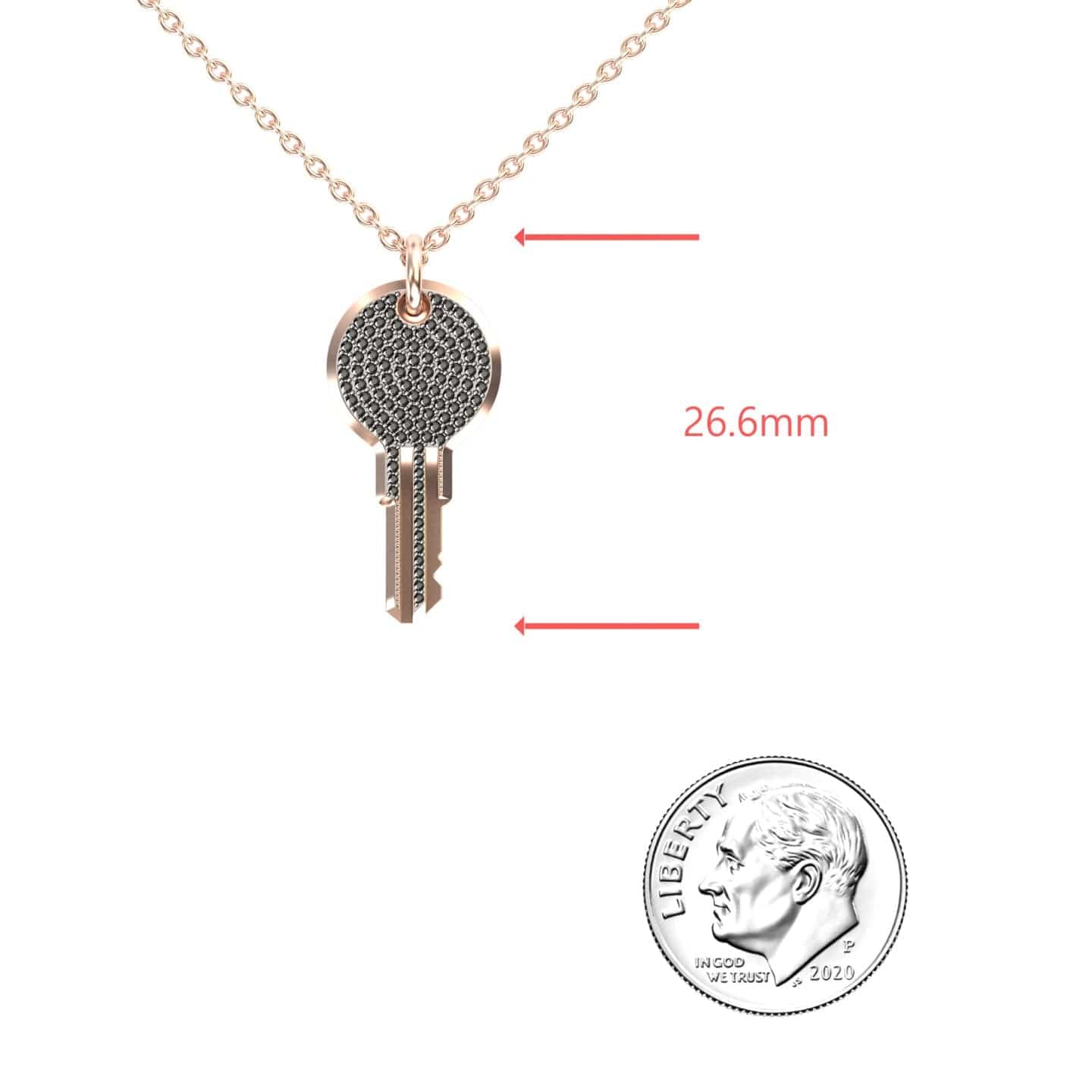 Black Diamond Pave Key Necklace - Jayashree