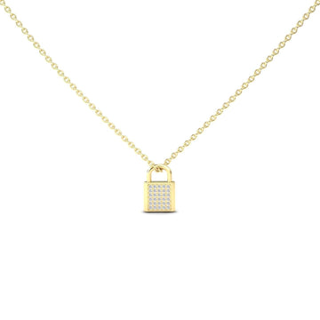 White Diamond Lock Necklace - Samira
