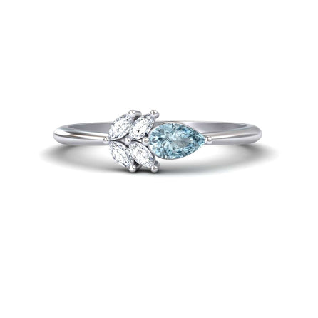 Aquamarine & Diamond Fancy Ring - Julia
