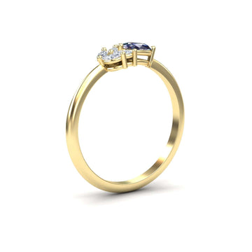 Lab Grown Alexandrite & Diamond Fancy Ring - Julia
