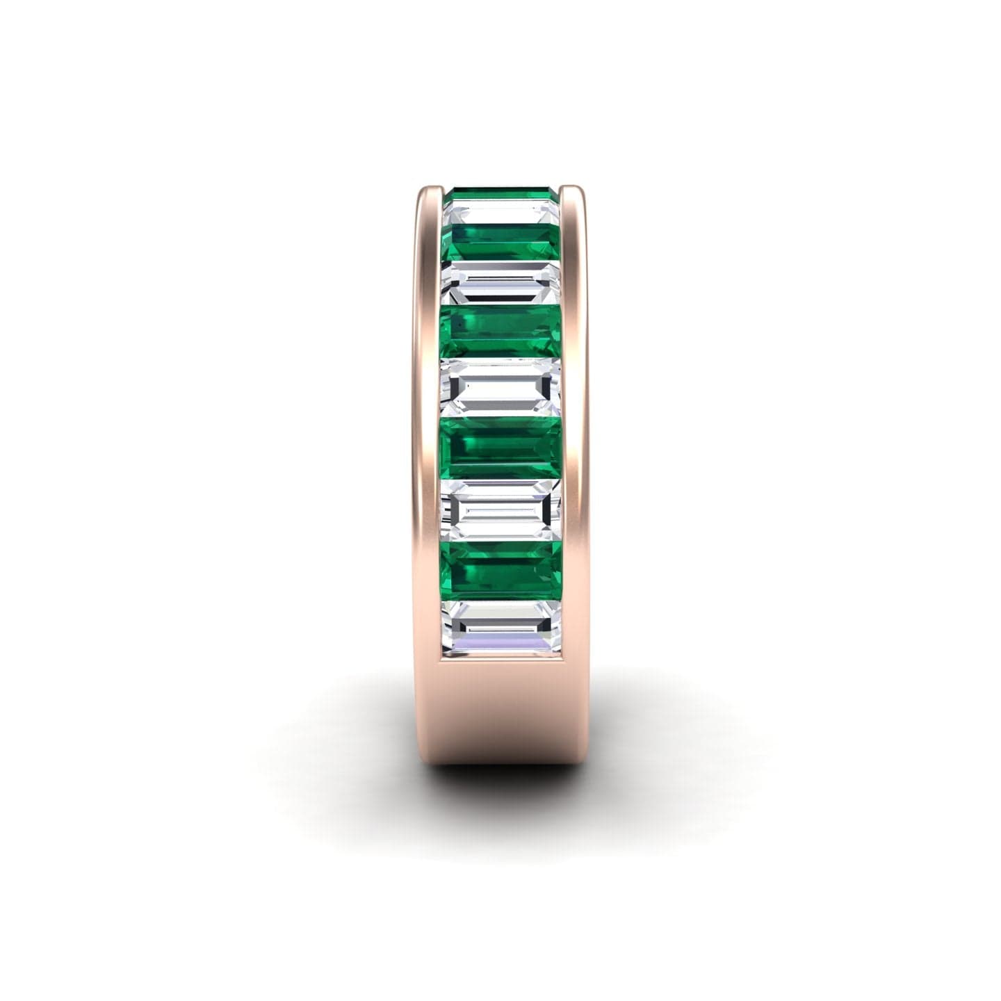 Emerald & Diamond Channel-Set Eternity Band - Kyra
