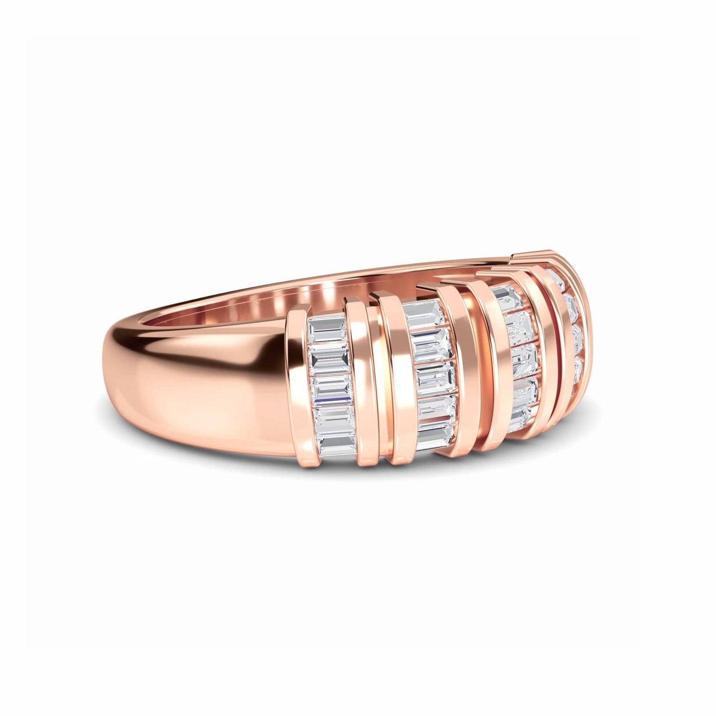 White Diamond Channel Set Band - Mya