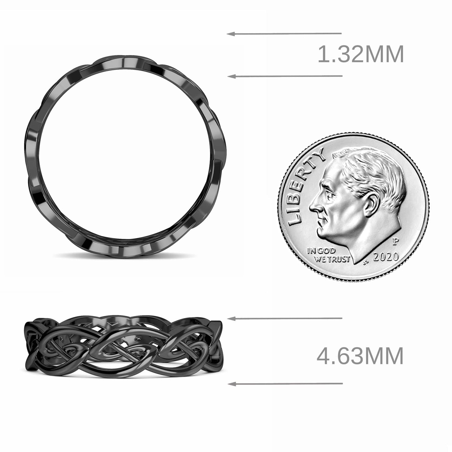 Intricate Celtic Knot Wedding Band - Phoebe