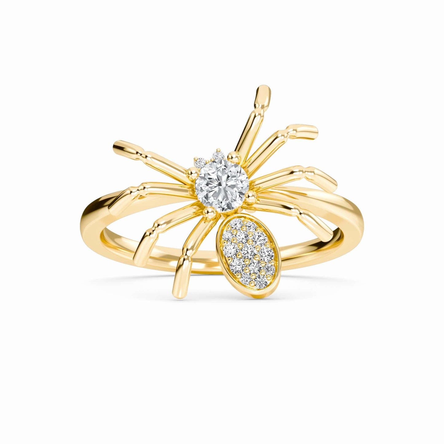 White Diamond Spider Statement Ring - Ainsley