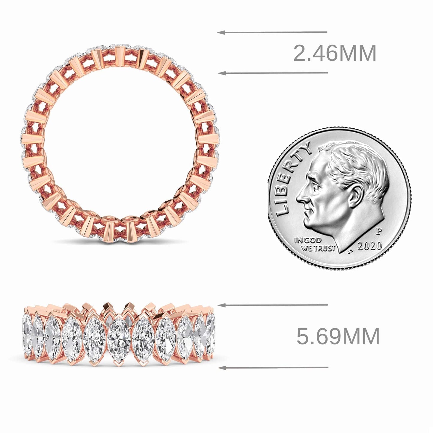 White Diamond Modern Eternity Band - Alaina