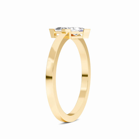 White Diamond Triangle Statement Ring - Shalini