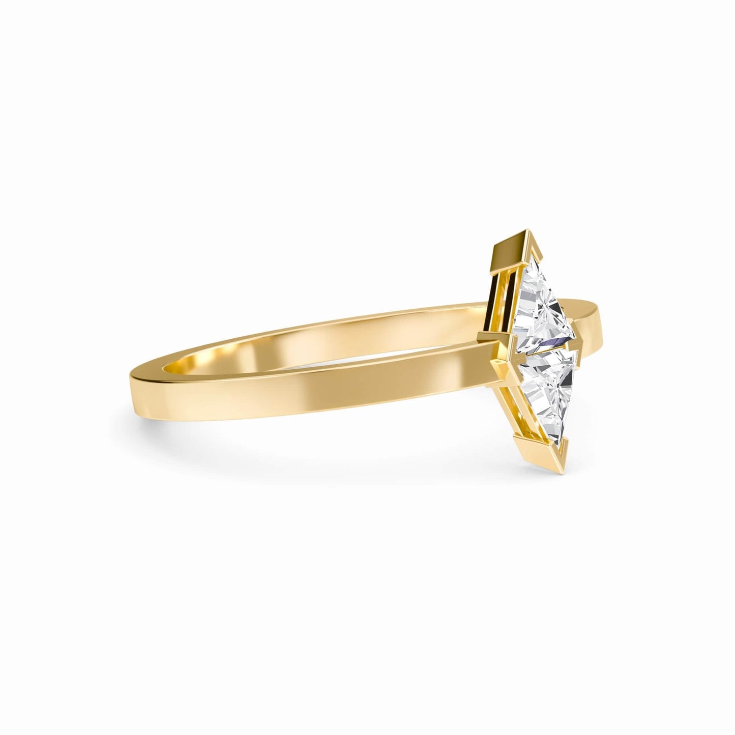 White Diamond Triangle Statement Ring - Shalini