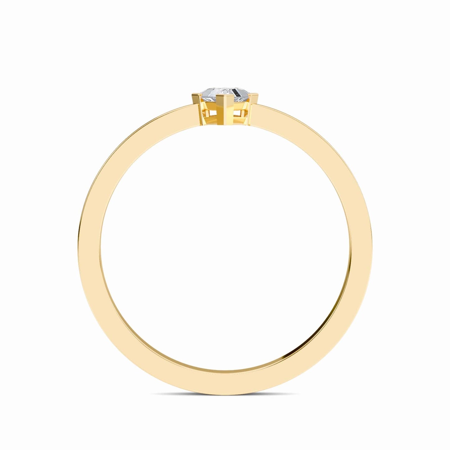 White Diamond Triangle Statement Ring - Shalini