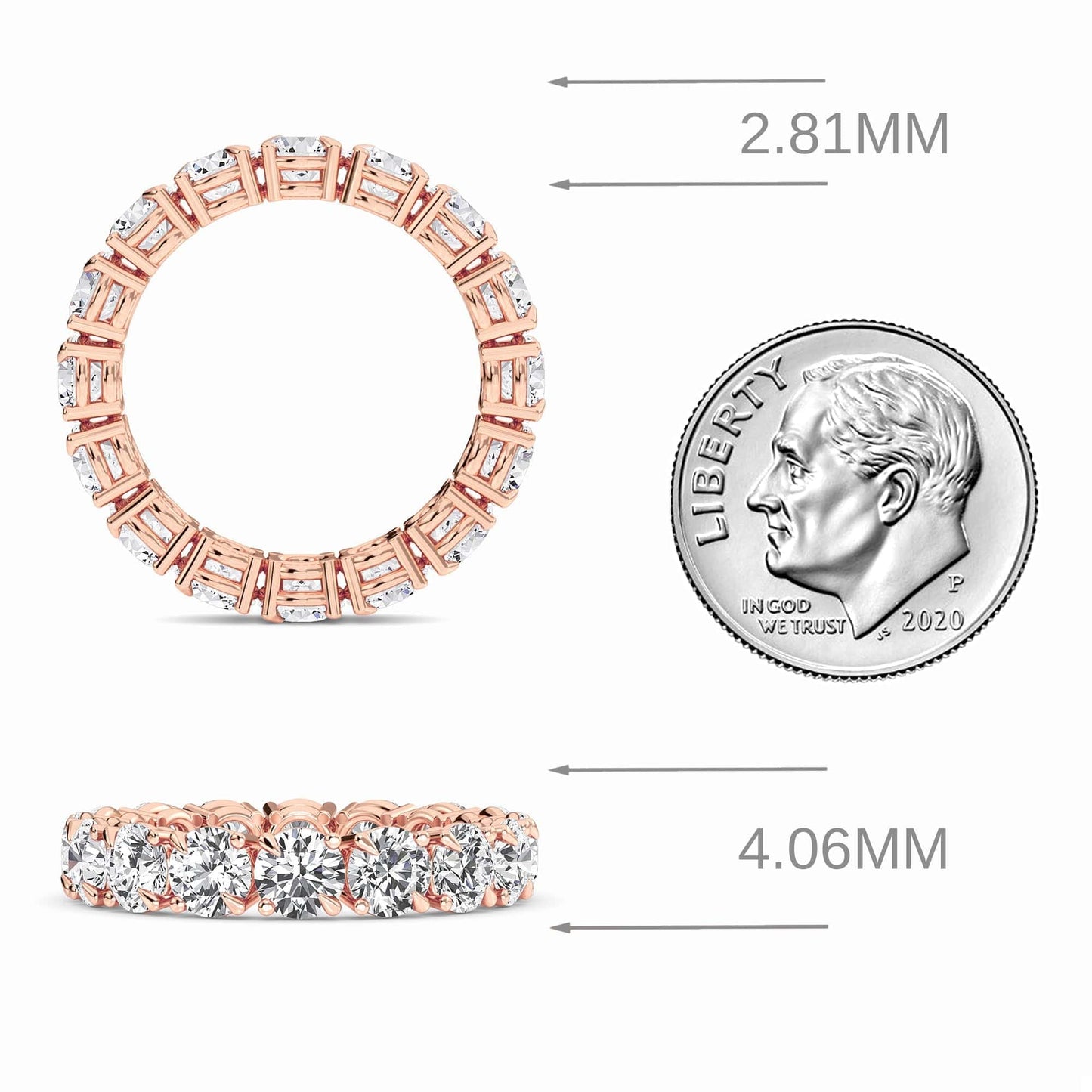 White Diamond Prong Set Eternity Band - Mehak