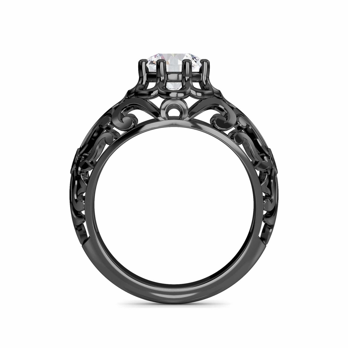 White Diamond Men's Filigree Ring - Hadley