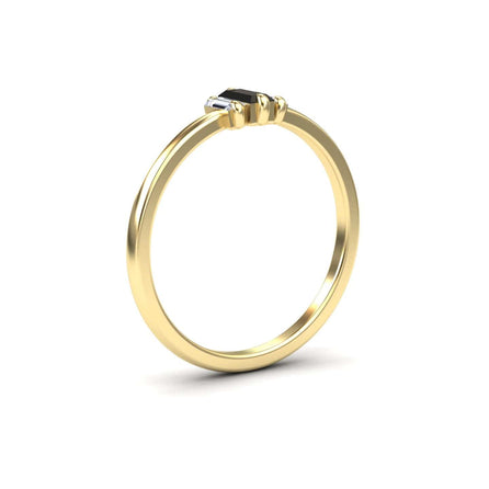 Black & White Diamond Three Stone Ring - Marina