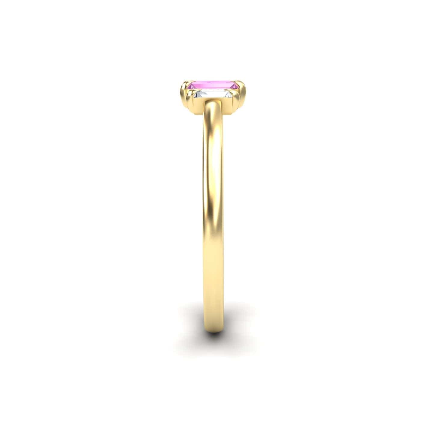 Pink Sapphire & Diamond Three Stone Ring - Marina