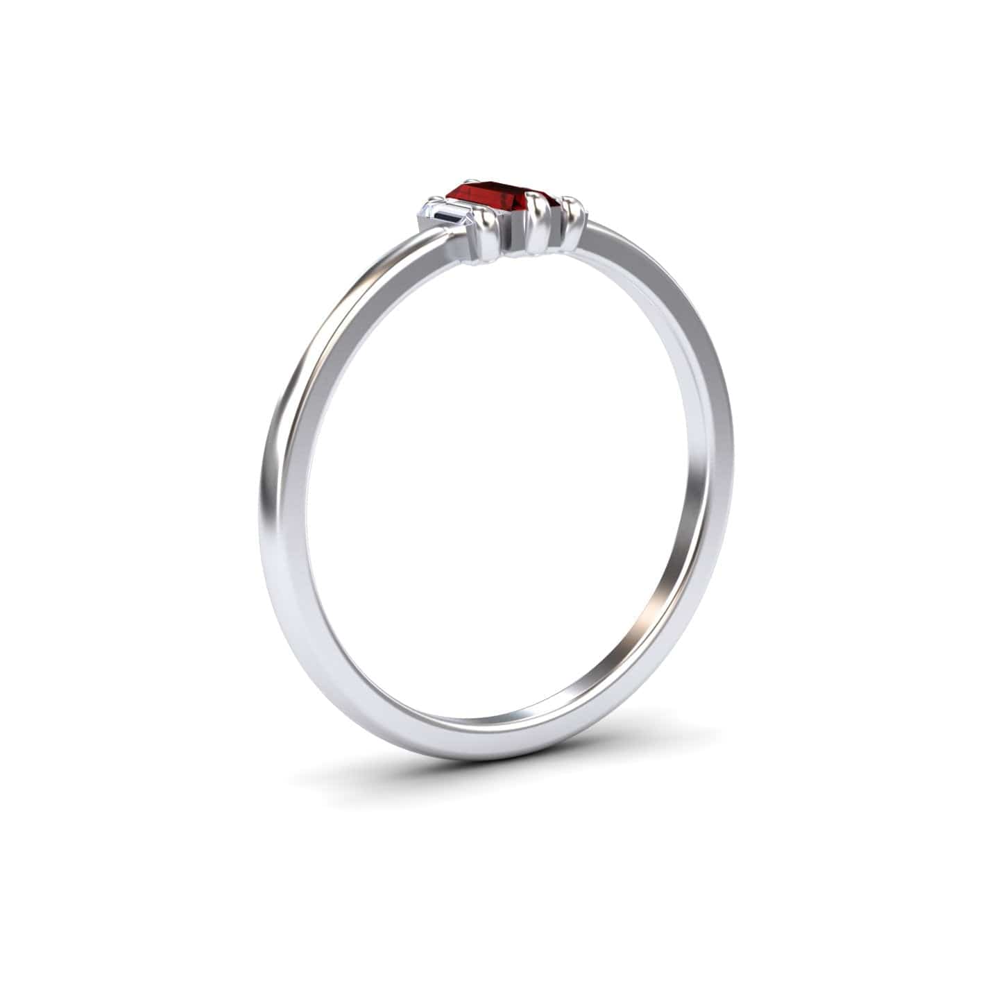 Ruby & Diamond Three Stone Ring - Marina