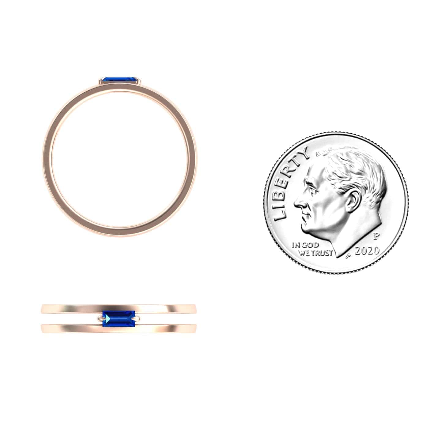 Blue Sapphire Minimalist Double Band Ring - Alia