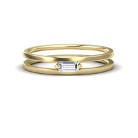 White Diamond Minimalist Double Band Ring - Alia