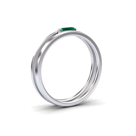Emerald Minimalist Double Band Ring - Alia