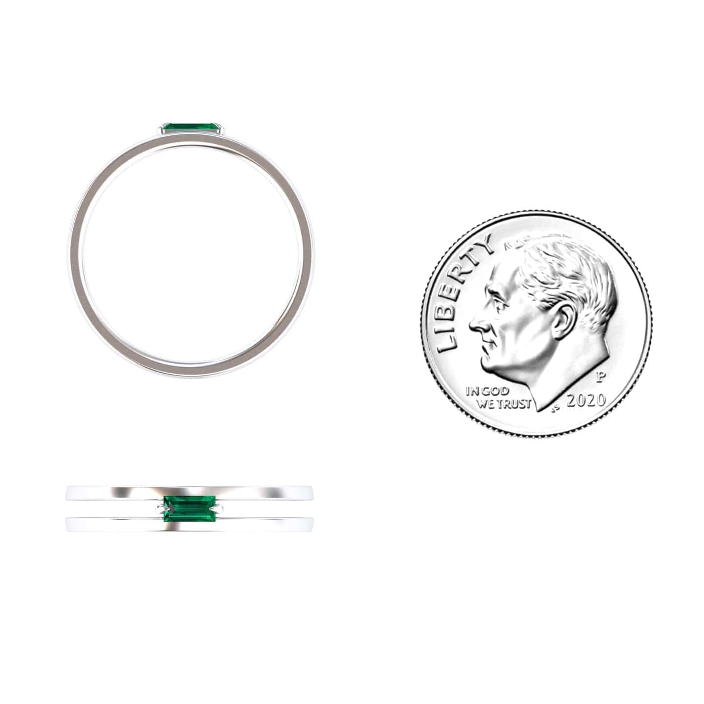 Emerald Minimalist Double Band Ring - Alia