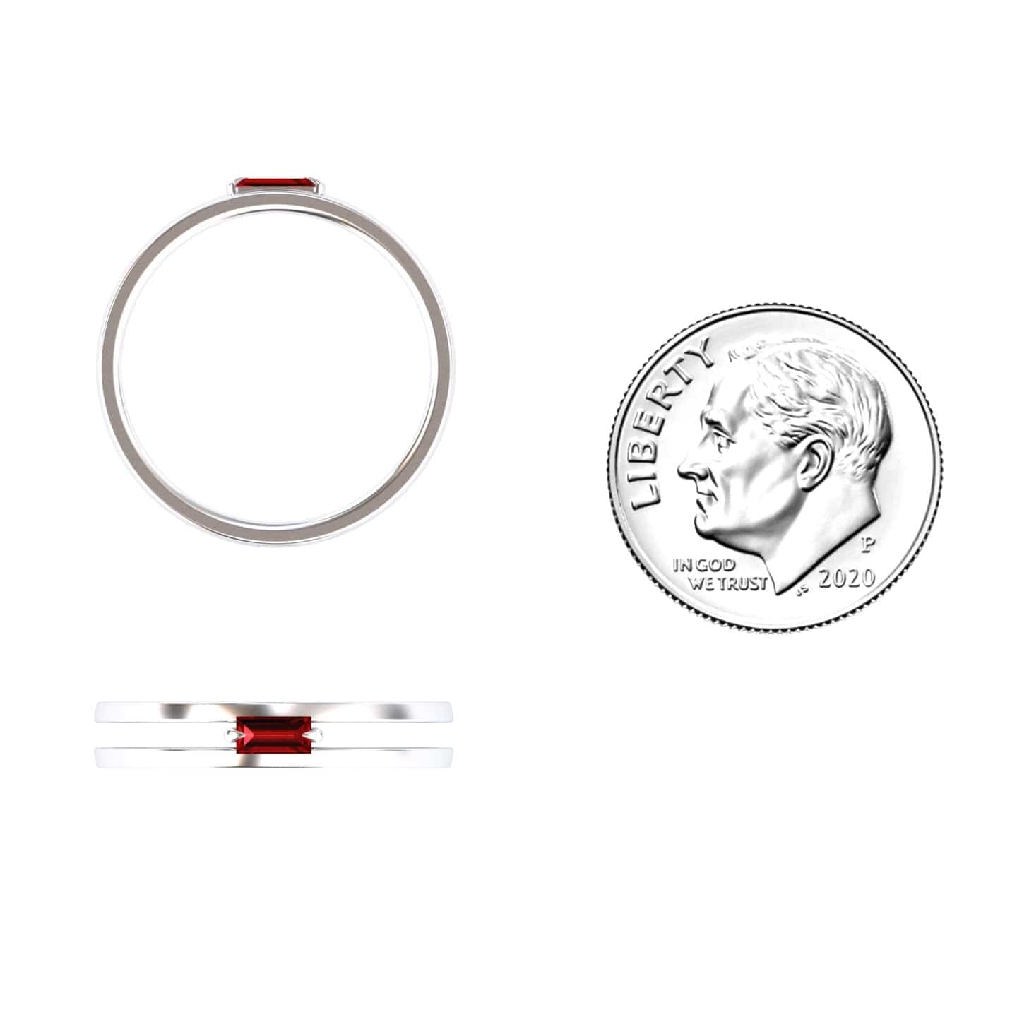 Ruby Minimalist Double Band Ring - Alia