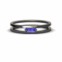 Tanzanite Minimalist Double Band Ring - Alia