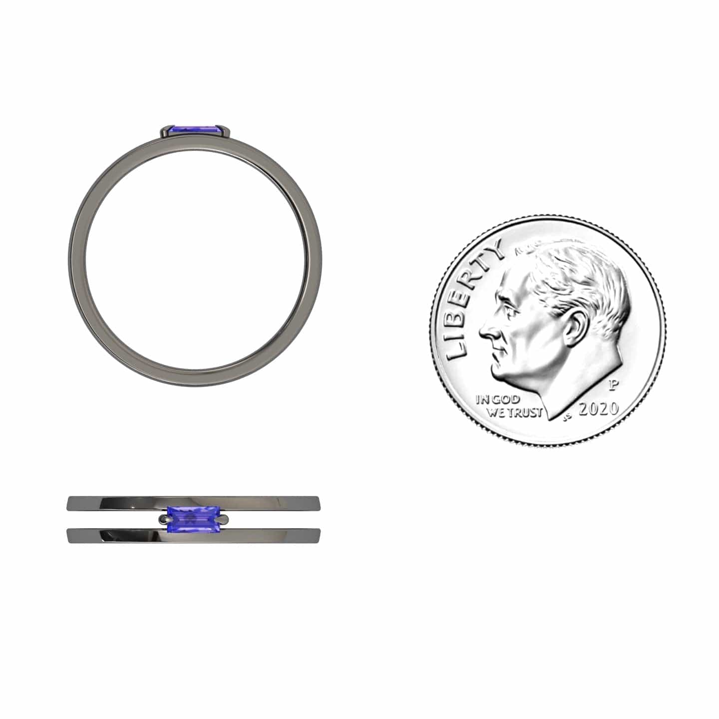 Tanzanite Minimalist Double Band Ring - Alia