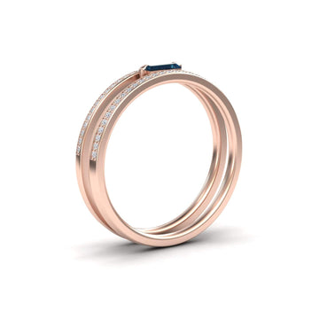 London Blue Topaz & Diamond Double Band - Bianca